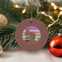 Retro Sunset Chupacabra Easter Egg Hunt Ceramic Ornament Cryptid Lover Gift