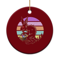 Retro Sunset Chupacabra Easter Egg Hunt Ceramic Ornament Cryptid Lover Gift