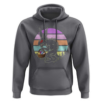 Retro Sunset Chupacabra Easter Egg Hunt Hoodie Cryptid Lover Gift
