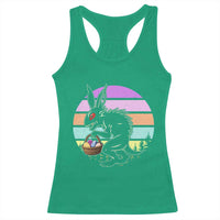 Retro Sunset Chupacabra Easter Egg Hunt Racerback Tank Top Cryptid Lover Gift