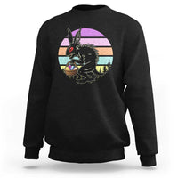 Retro Sunset Chupacabra Easter Egg Hunt Sweatshirt Cryptid Lover Gift