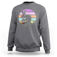 Retro Sunset Chupacabra Easter Egg Hunt Sweatshirt Cryptid Lover Gift