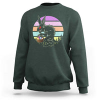 Retro Sunset Chupacabra Easter Egg Hunt Sweatshirt Cryptid Lover Gift