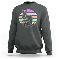 Retro Sunset Chupacabra Easter Egg Hunt Sweatshirt Cryptid Lover Gift