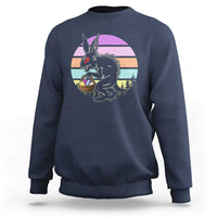 Retro Sunset Chupacabra Easter Egg Hunt Sweatshirt Cryptid Lover Gift