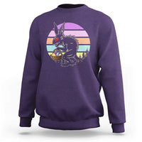 Retro Sunset Chupacabra Easter Egg Hunt Sweatshirt Cryptid Lover Gift
