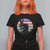 Retro Sunset Chupacabra Easter Egg Hunt T Shirt For Women Cryptid Lover Gift