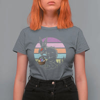 Retro Sunset Chupacabra Easter Egg Hunt T Shirt For Women Cryptid Lover Gift