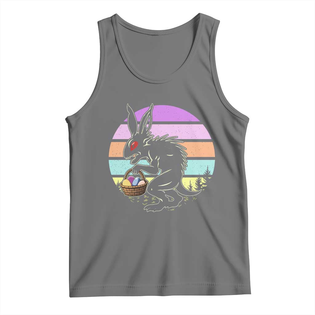Retro Sunset Chupacabra Easter Egg Hunt Tank Top Cryptid Lover Gift