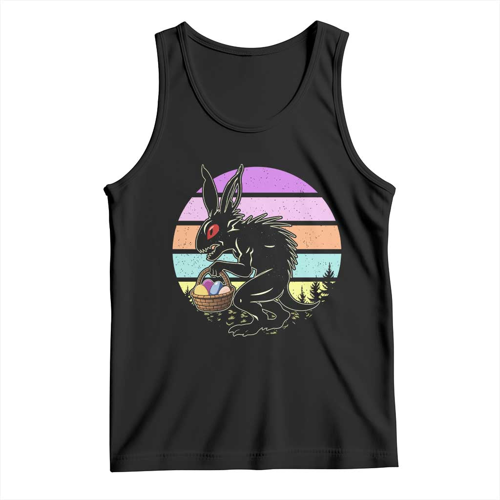 Retro Sunset Chupacabra Easter Egg Hunt Tank Top Cryptid Lover Gift