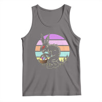 Retro Sunset Chupacabra Easter Egg Hunt Tank Top Cryptid Lover Gift