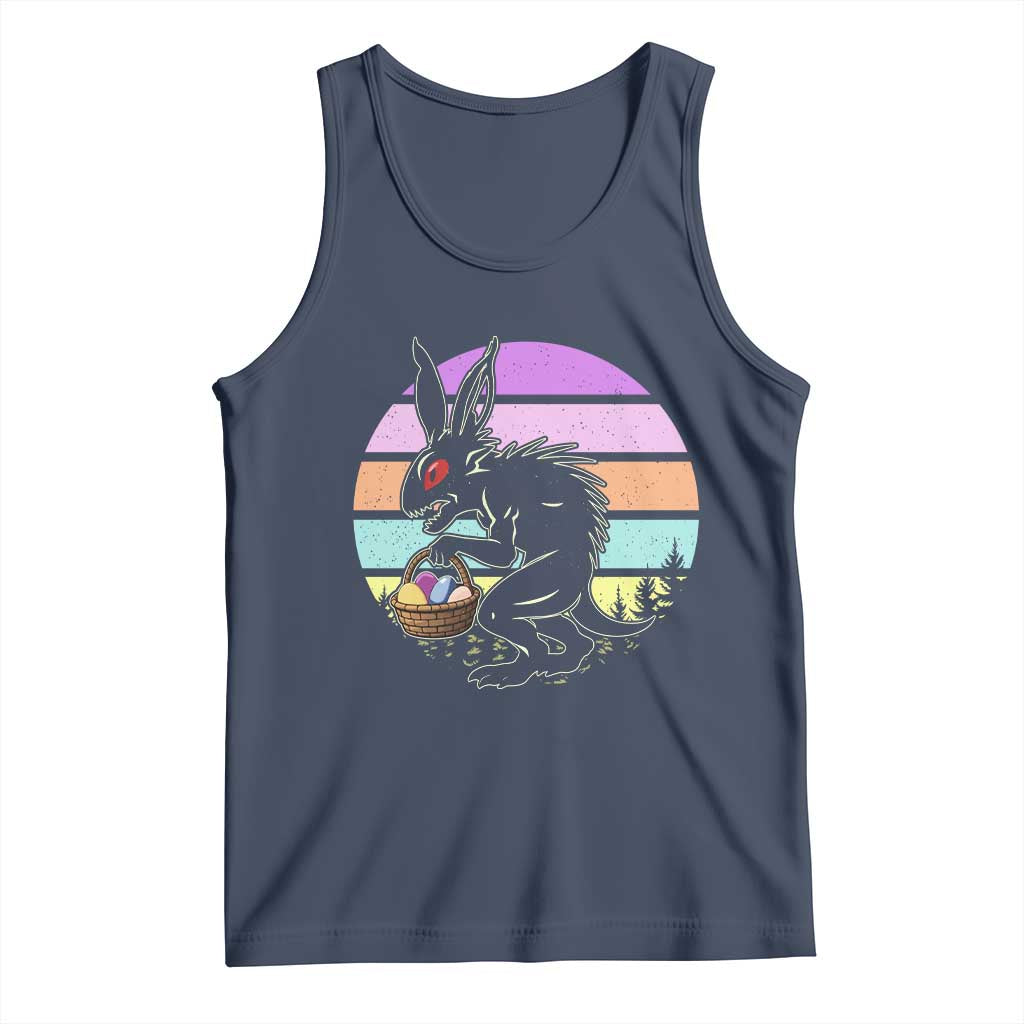 Retro Sunset Chupacabra Easter Egg Hunt Tank Top Cryptid Lover Gift