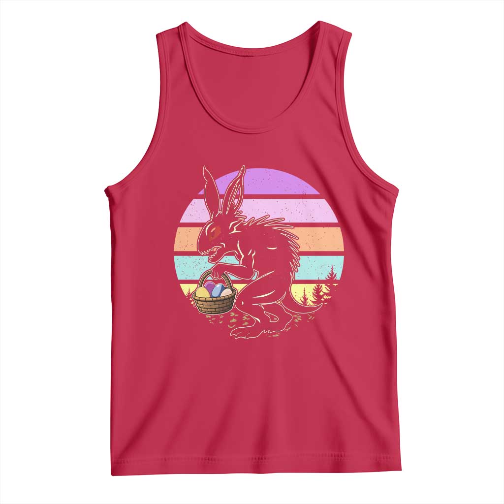 Retro Sunset Chupacabra Easter Egg Hunt Tank Top Cryptid Lover Gift