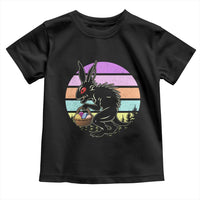 Retro Sunset Chupacabra Easter Egg Hunt Toddler T Shirt Cryptid Lover Gift