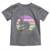 Retro Sunset Chupacabra Easter Egg Hunt Toddler T Shirt Cryptid Lover Gift