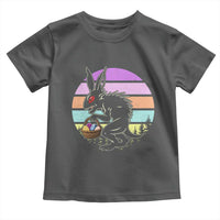 Retro Sunset Chupacabra Easter Egg Hunt Toddler T Shirt Cryptid Lover Gift