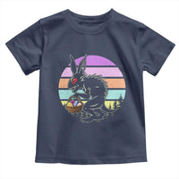 Retro Sunset Chupacabra Easter Egg Hunt Toddler T Shirt Cryptid Lover Gift