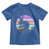 Retro Sunset Chupacabra Easter Egg Hunt Toddler T Shirt Cryptid Lover Gift