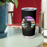Retro Sunset Chupacabra Easter Egg Hunt Tumbler Cup Cryptid Lover Gift