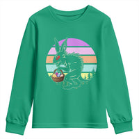Retro Sunset Chupacabra Easter Egg Hunt Youth Sweatshirt Cryptid Lover Gift