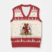 Jersey Devil Easter Egg Hunt V-Neck Knit Sweater Vest Funny Pine Barrens Folklore Gift
