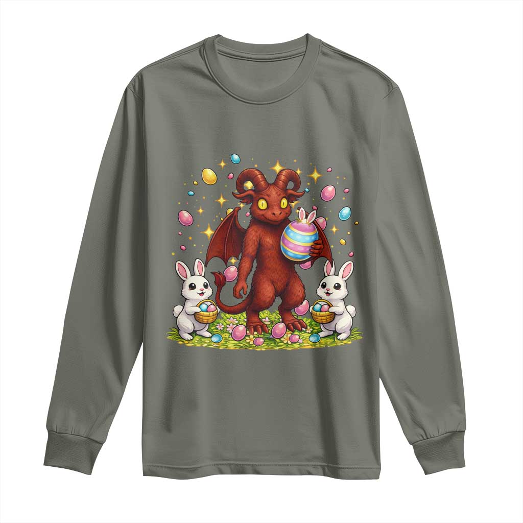 Jersey Devil Easter Egg Hunt Long Sleeve Shirt Funny Pine Barrens Folklore Gift