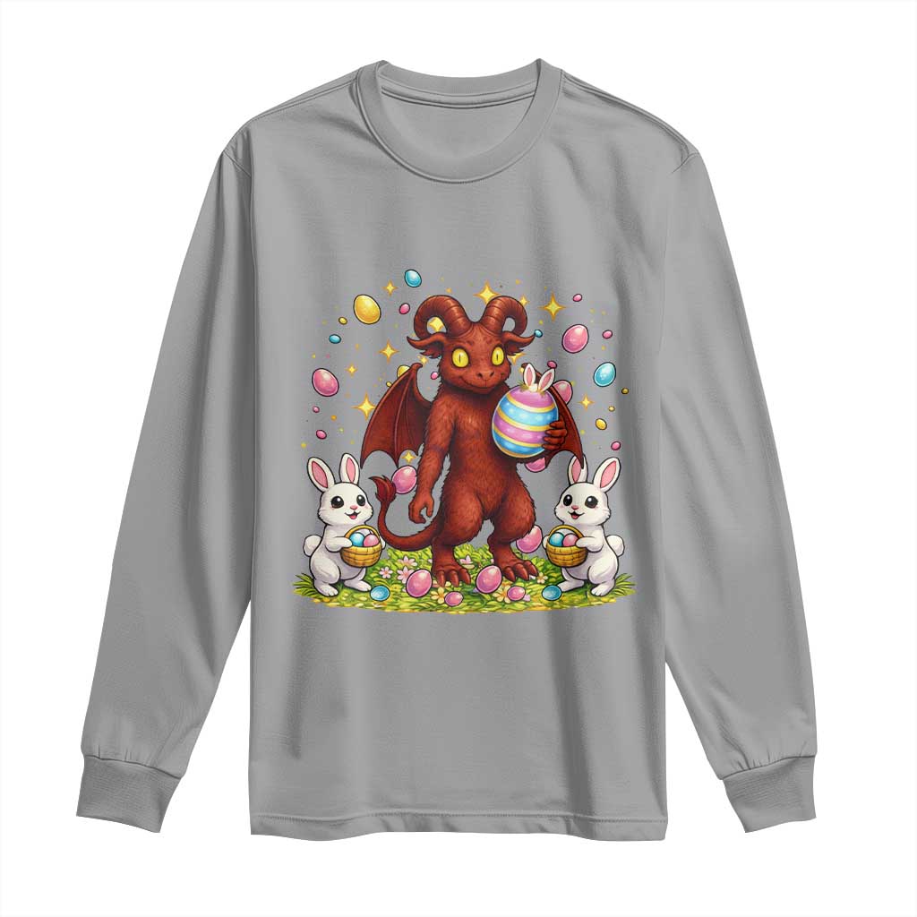 Jersey Devil Easter Egg Hunt Long Sleeve Shirt Funny Pine Barrens Folklore Gift