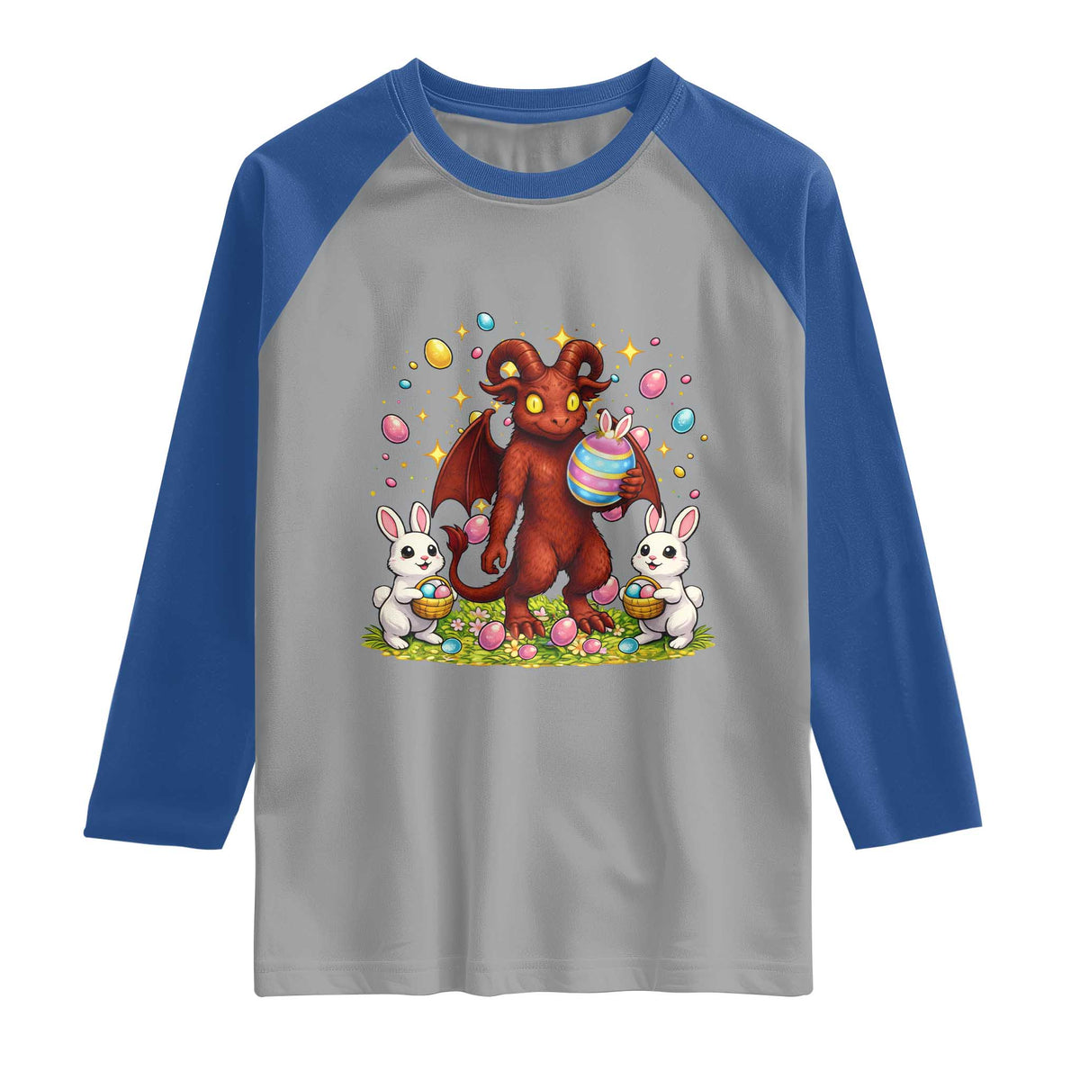 Jersey Devil Easter Egg Hunt Raglan Shirt Funny Pine Barrens Folklore Gift