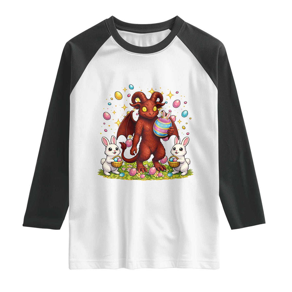 Jersey Devil Easter Egg Hunt Raglan Shirt Funny Pine Barrens Folklore Gift