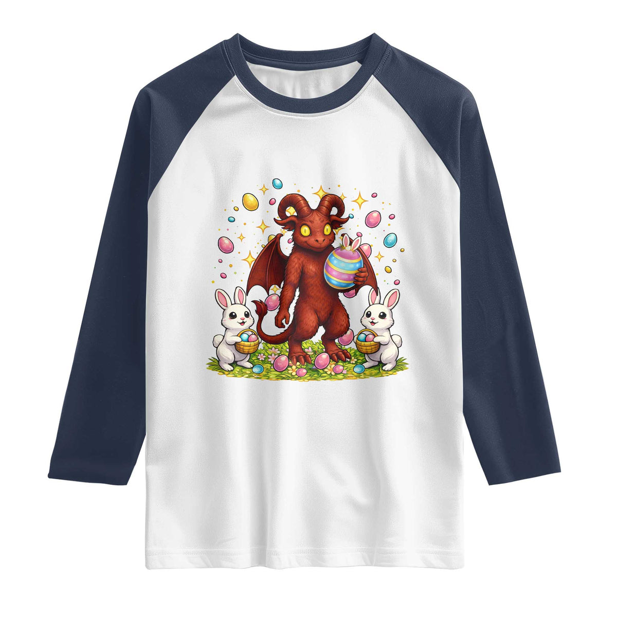 Jersey Devil Easter Egg Hunt Raglan Shirt Funny Pine Barrens Folklore Gift