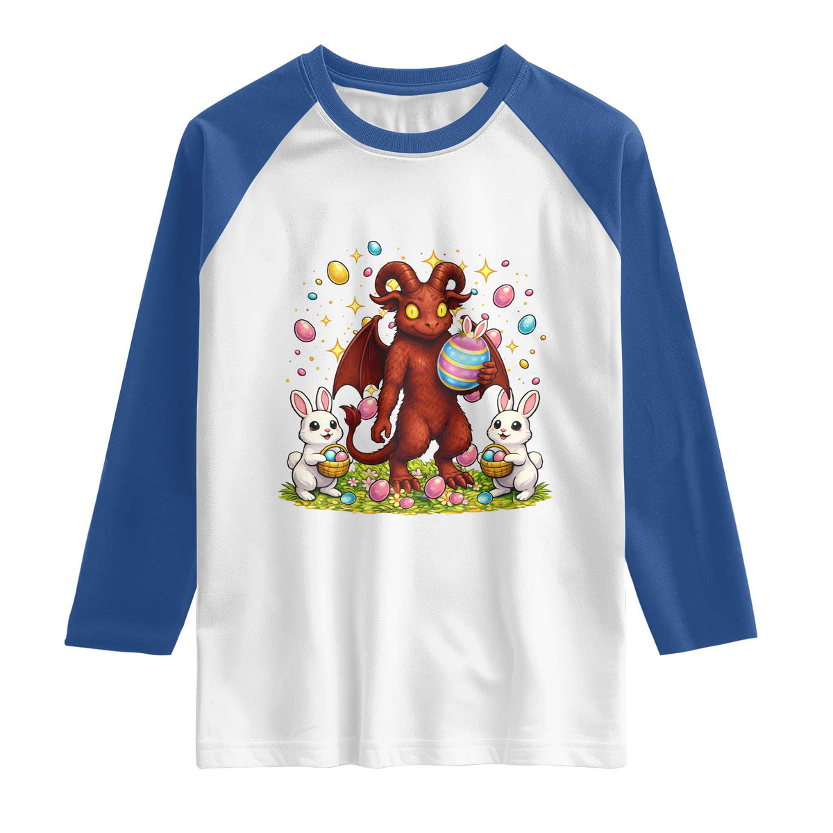 Jersey Devil Easter Egg Hunt Raglan Shirt Funny Pine Barrens Folklore Gift