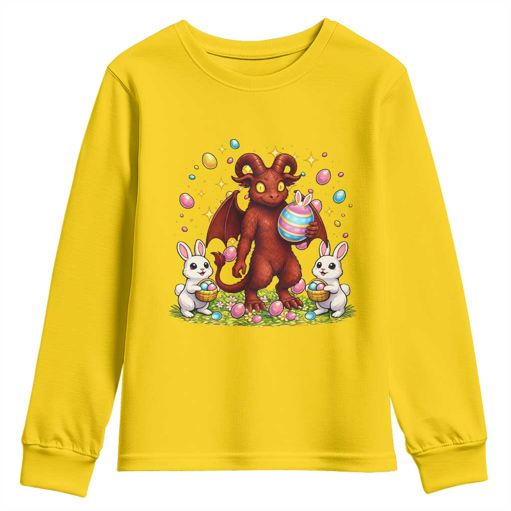 Jersey Devil Easter Egg Hunt Youth Sweatshirt Funny Pine Barrens Folklore Gift