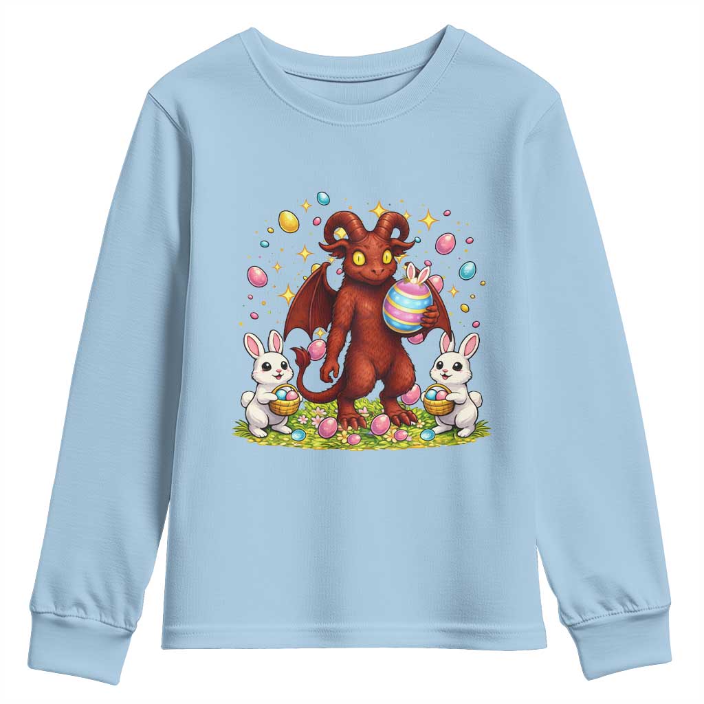 Jersey Devil Easter Egg Hunt Youth Sweatshirt Funny Pine Barrens Folklore Gift