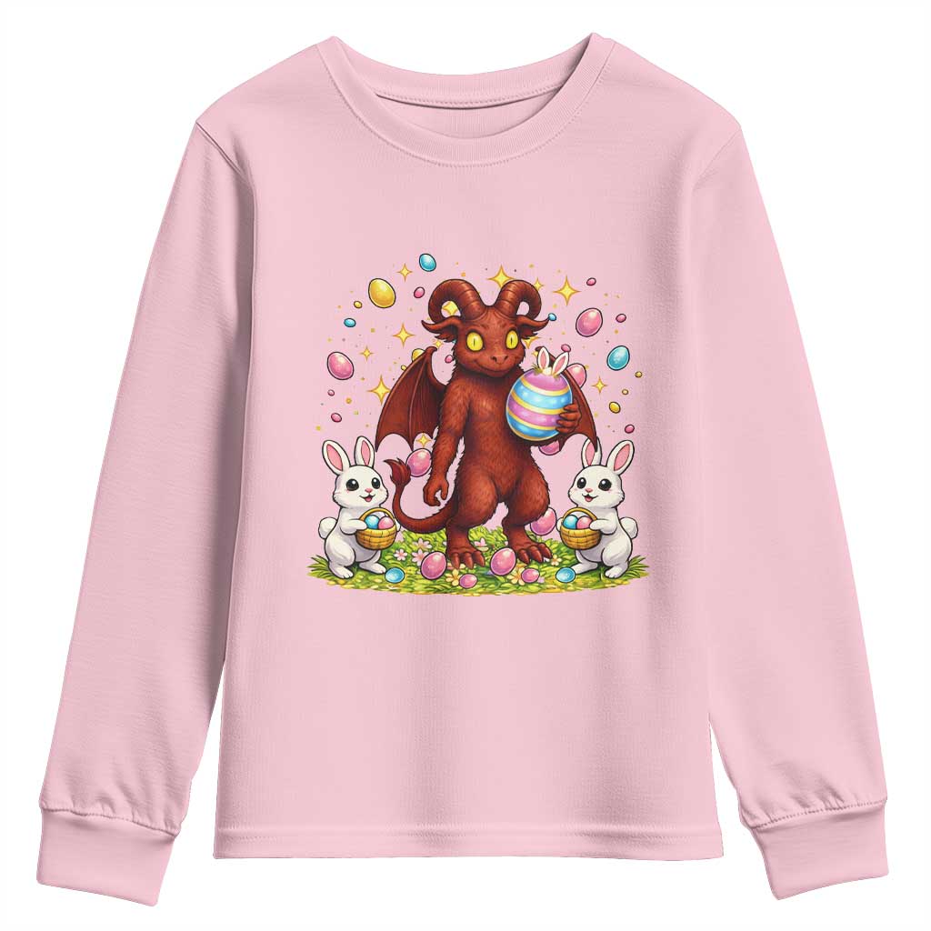 Jersey Devil Easter Egg Hunt Youth Sweatshirt Funny Pine Barrens Folklore Gift