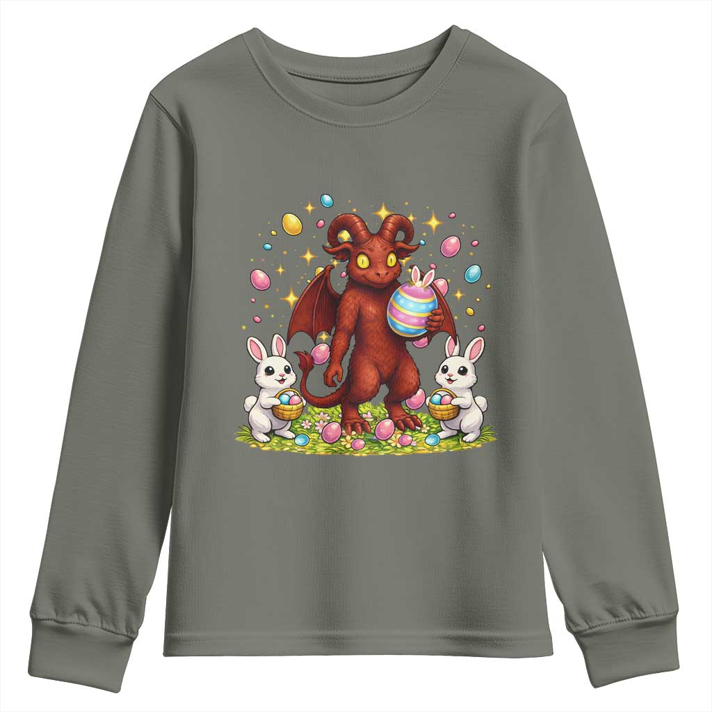 Jersey Devil Easter Egg Hunt Youth Sweatshirt Funny Pine Barrens Folklore Gift