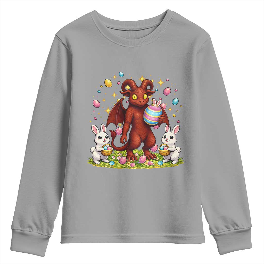Jersey Devil Easter Egg Hunt Youth Sweatshirt Funny Pine Barrens Folklore Gift