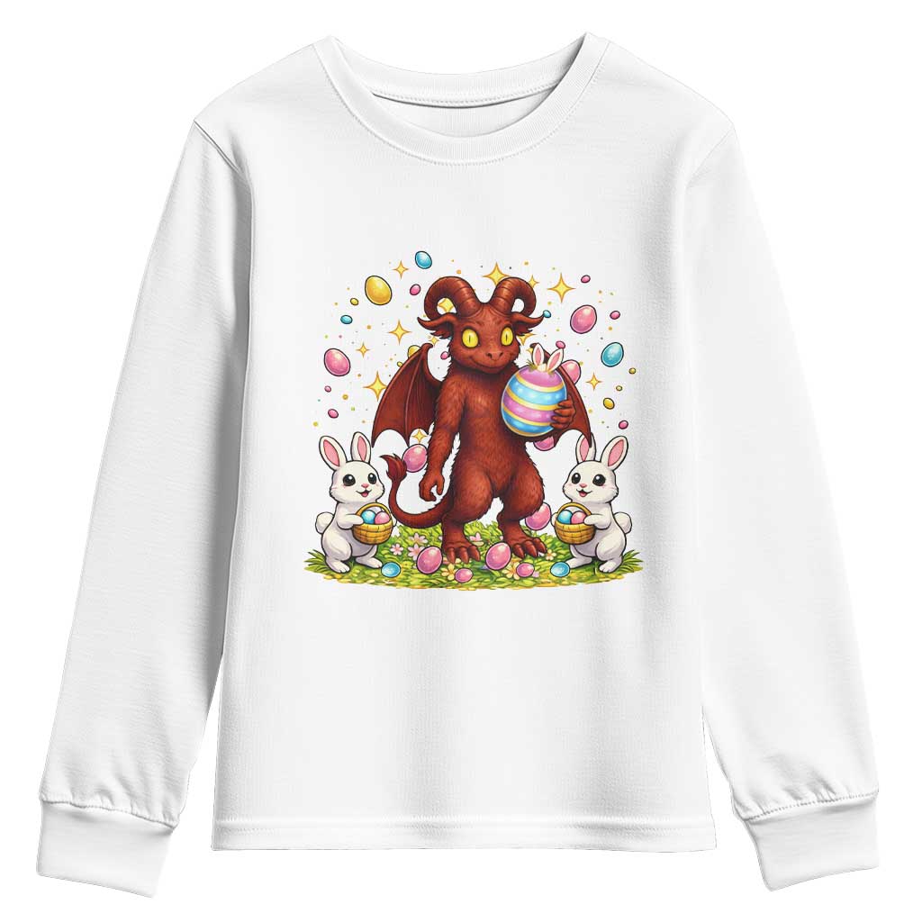 Jersey Devil Easter Egg Hunt Youth Sweatshirt Funny Pine Barrens Folklore Gift