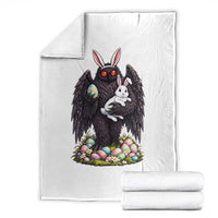 Funny Mothman Bunny Ears Throw Blanket Point Pleasant Cryptid Lover Gift