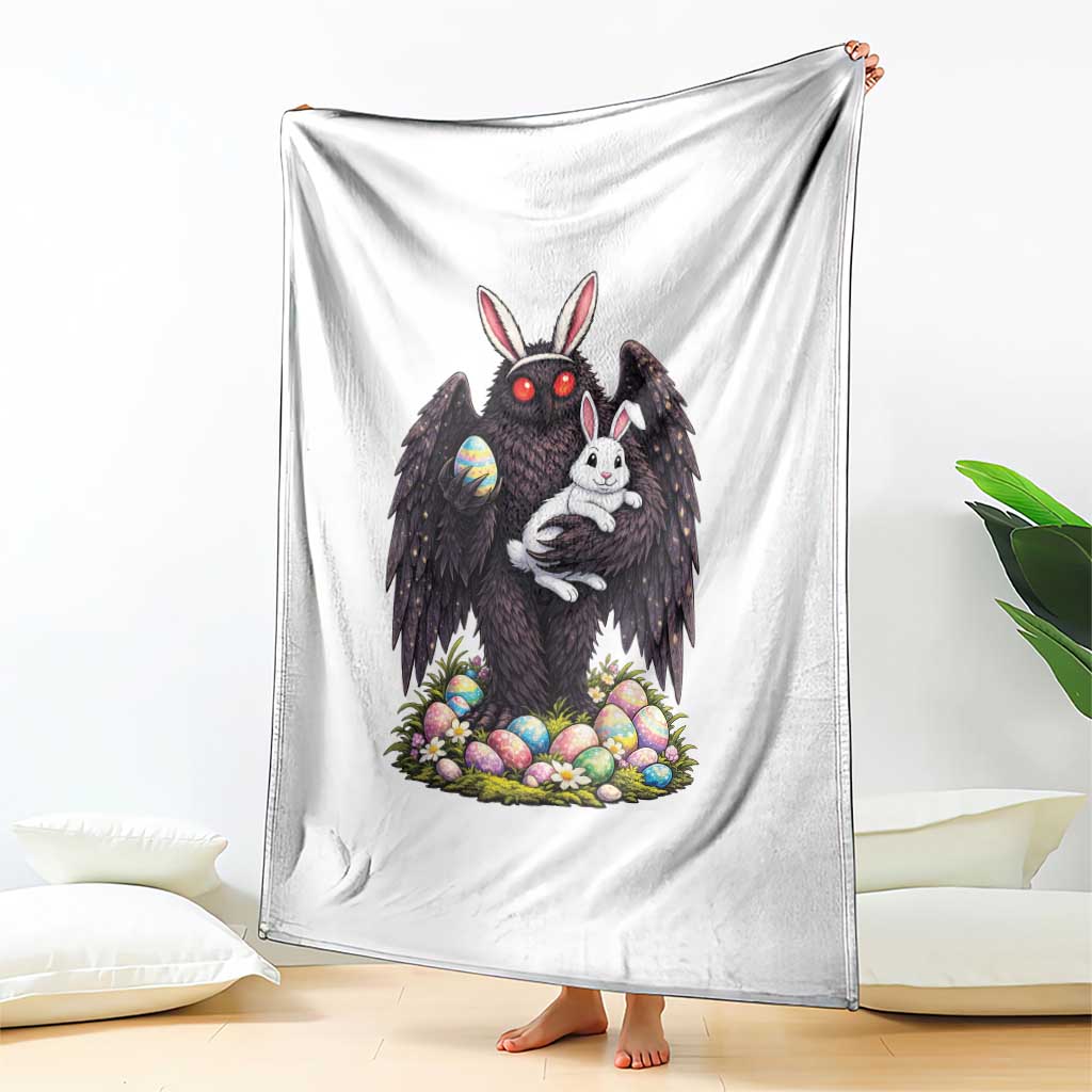 Funny Mothman Bunny Ears Throw Blanket Point Pleasant Cryptid Lover Gift