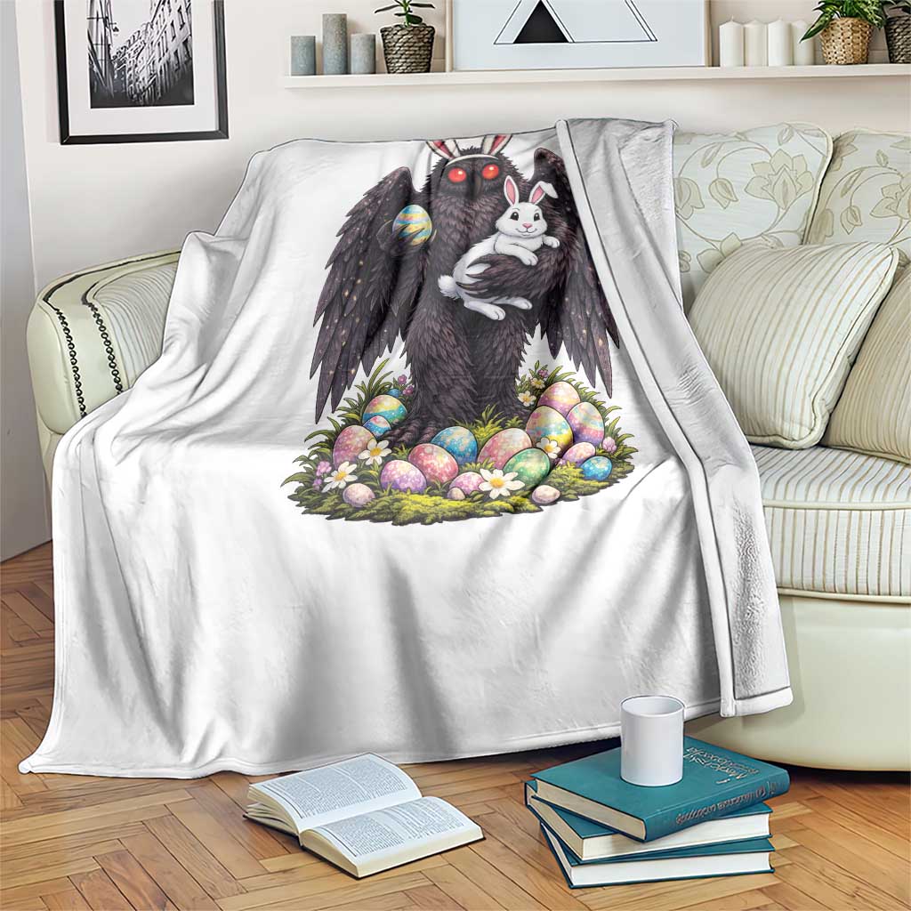 Funny Mothman Bunny Ears Throw Blanket Point Pleasant Cryptid Lover Gift