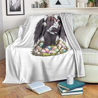 Funny Mothman Bunny Ears Throw Blanket Point Pleasant Cryptid Lover Gift