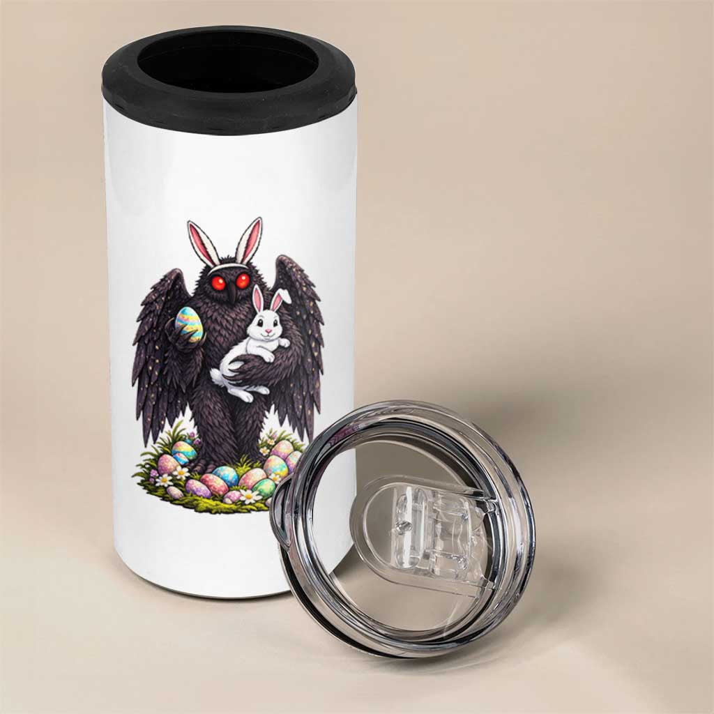 Funny Mothman Bunny Ears 4 in 1 Can Cooler Tumbler Point Pleasant Cryptid Lover Gift