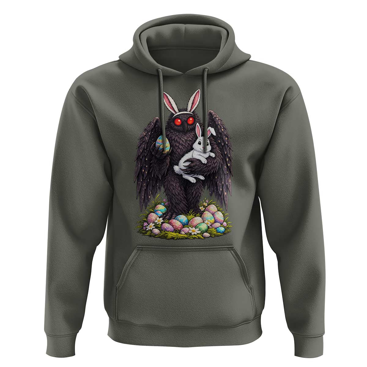 Funny Mothman Bunny Ears Hoodie Point Pleasant Cryptid Lover Gift