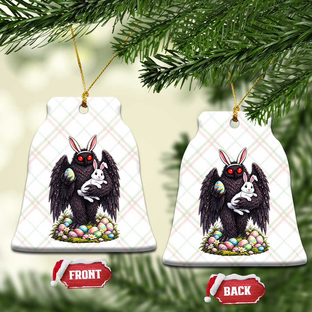 Funny Mothman Bunny Ears Ceramic Ornament Point Pleasant Cryptid Lover Gift