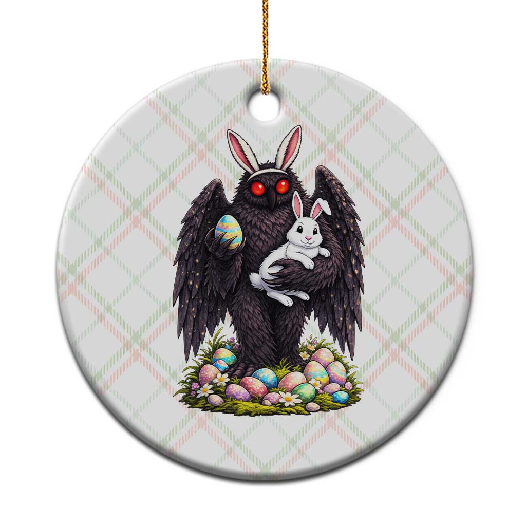 Funny Mothman Bunny Ears Ceramic Ornament Point Pleasant Cryptid Lover Gift