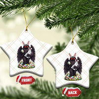 Funny Mothman Bunny Ears Ceramic Ornament Point Pleasant Cryptid Lover Gift