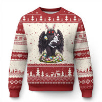 Funny Mothman Bunny Ears Ugly Christmas Sweater Point Pleasant Cryptid Lover Gift