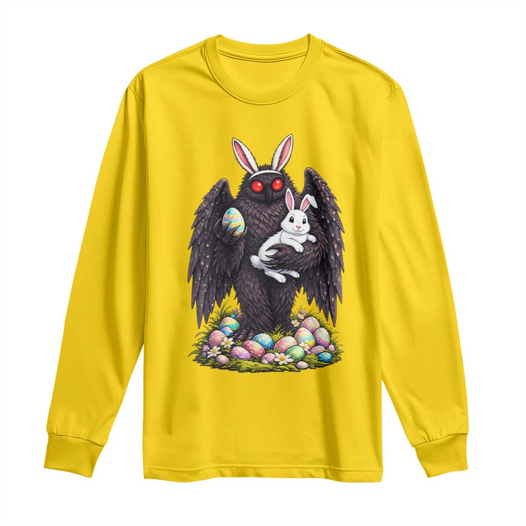 Funny Mothman Bunny Ears Long Sleeve Shirt Point Pleasant Cryptid Lover Gift