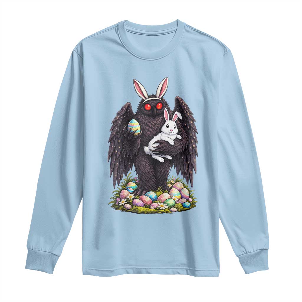 Funny Mothman Bunny Ears Long Sleeve Shirt Point Pleasant Cryptid Lover Gift