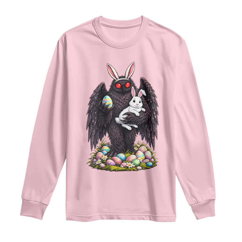 Funny Mothman Bunny Ears Long Sleeve Shirt Point Pleasant Cryptid Lover Gift